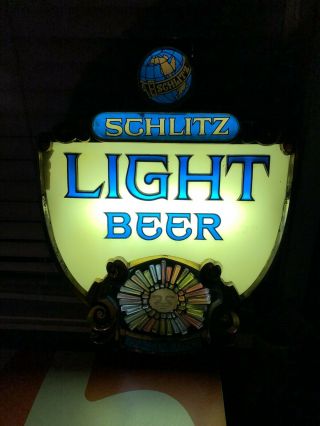 Vintage Schlitz Light Special Lager Beer Light Up Advertisement - Rare
