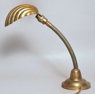 A REALLY VINTAGE GEC G.  E.  C BRASS SHELL ANGLEPOISE DESK LAMP 3