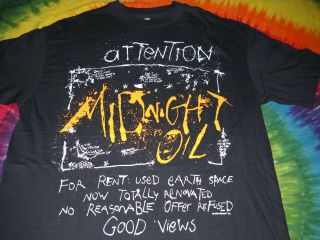 Attention Midnight Oil Stars World Tour 1988 Vintage Concert T - Shirt - Large -