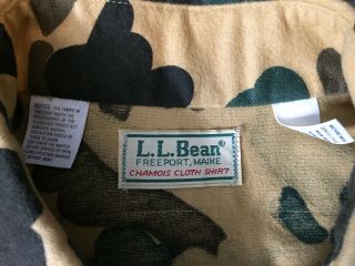Vintage LL Bean Chamois Cloth Camo Shirt Duck Deer Hunting USA Sz.  M 2