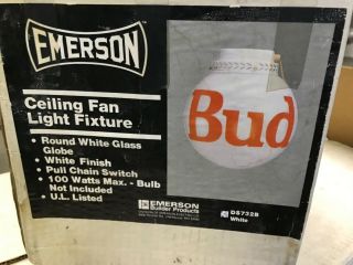 Vintage Budweiser 52 Inch Ceiling Fan With Globe Collectible Bar Beer