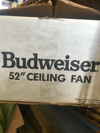 vintage Budweiser 52 inch ceiling fan with globe collectible Bar Beer 9