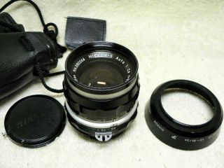 Vintage Nippon Kogaku Nikon Nikkor - S Auto Ai 35mm F/2.  8 Lens W/ Caps,  Hood,  Case