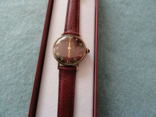 Swiss Made Dulux Mechanical Wind Up Vintage Ladies Red Watch