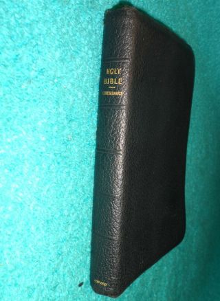 Rare Vintage Oxford Kjv Reference Bible Sewn Leather,  India Paper,  C C Refs,  Conc