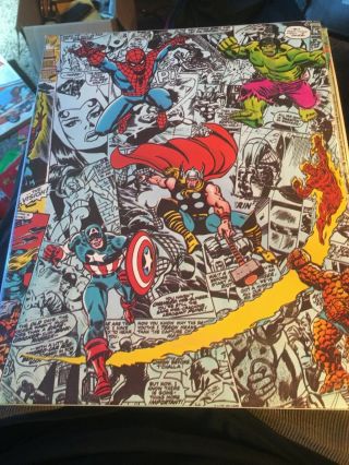 Vintage Rare Marvel Comic 3 Ring Flapper Binder Features 6 Marvel Hero 
