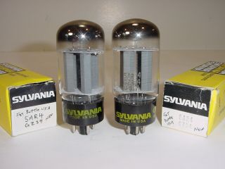 2 Vintage 60s Nos Sylvania Gz34 5ar4 Big Fat Bottle Matched Amplifier Tube Pair