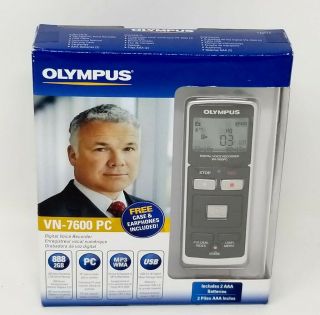Olympus Vn - 7600pc Digital Voice Recorder 2gb Mp3/wma - Silver/black - Vintage