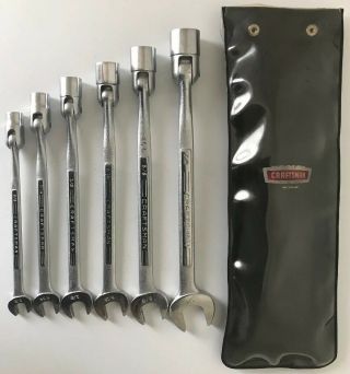 Vintage Sears Craftsman 6 Piece Open End And Socket Wrench Set Pouch