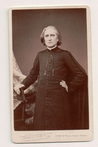 Vintage Cdv Franz Liszt Hungarian Composer,  Pianist,  Conductor,  Pierre Petit Rare