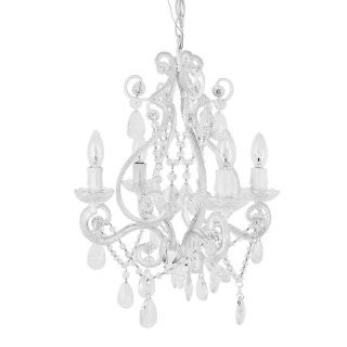 Tadpoles 4 - Bulb Vintage Plug - In Or Hardwired Mini - Chandelier,  White Diamond