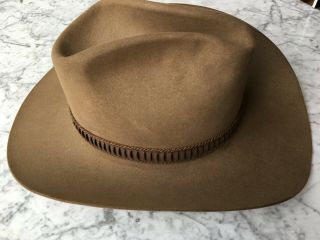 Stetson Vintage Stampede Cowboy Hat Acorn 4X Beaver Felt w/Feathers 7 1/8 w/Box 2