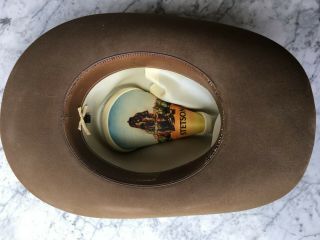 Stetson Vintage Stampede Cowboy Hat Acorn 4X Beaver Felt w/Feathers 7 1/8 w/Box 6