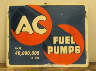 Vintage Ac Fuel Pumps Spark Plug Oil Gas Station Metal Sign