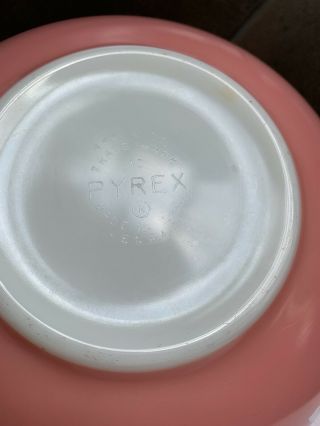 Pyrex Pink Gooseberry Cinderella Nesting Mixing Bowls Vintage Complete Set of 4 5