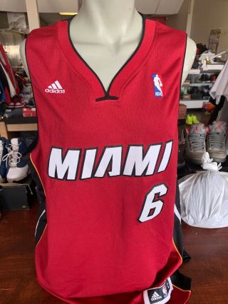 Vintage Adidas Lebron James Miami Heat Sewn Basketball Jersey