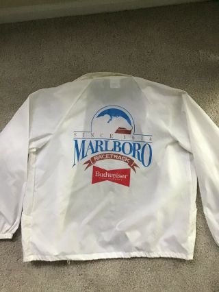 Vintage 70s 80s Marlboro Race Track Budweiser Beer Light Shell Windbreaker Sz L