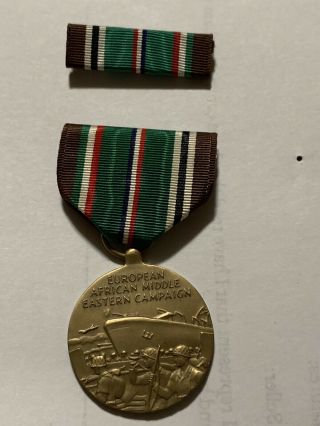 Wwii Us Navy European African Middle Eastern Campaign Medal Ribbon Bar Box Ww2