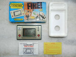 Nintendo Game & Watch - Fire 1981 Usa Pocketsize Version Rare Box