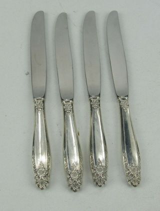 4 International Prelude Sterling Silver Handle Knives 8 3/4 "