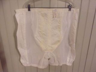 Nib Vintage White Rago 6210 High Waist Long Leg Girdle W/ 4 Garters Sz 46 Zip Up