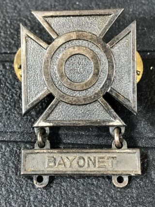 Wwii Us Army Bayonet Medal Sterling Silver By N.  S.  Meyer Inc.  Pin Bronze Badge