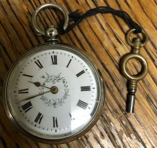 Small Antique Swiss Silver Fob / Pocket Watch Running