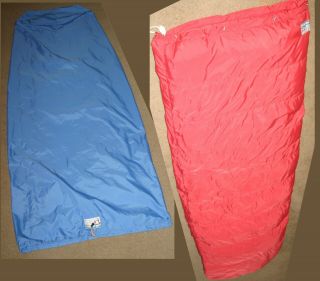 Vtg Gerry Usa Northern Goose Down Barrel Sleeping Bag Red 77 " W Bivy Sack Cover