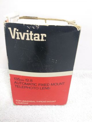 Vivitar Immaculate 135mm f2.  8 Camera Lens Vintage Photography Equipment 2