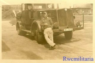 Rare Luftwaffe Soldier W/ Hanomag Ss1100 Prime Mover Tractor (wl - 286289)