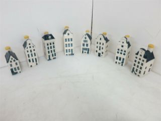Vintage Bols Klm Business Class Dutch Delft Ceramic Miniature Houses Bottles