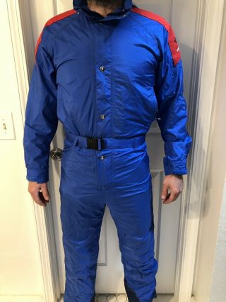 Vtg The North Face Extreme Gore - Tex Blue Ski Suit Mens Medium Small S Tall