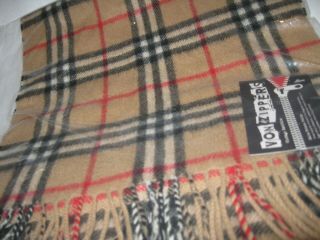 Vintage Burberrys Of London,  50 Wool,  50 Cashmere Scarf,  Camel Nova Check