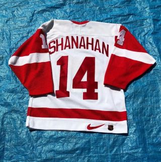 Vintage Calgary Flames Shanahan Hockey Jersey Authentic Fight Strap