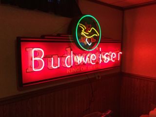 Budwieser Neon Sign vintage King of Beer Eagle series 5ft long 26 inche 10
