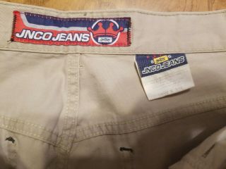 Vintage JNCO Jeans BUDDHA Wide Leg Raver Club Kid 90s 00s Cargo Khaki 38x32 EUC 4