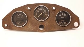 Vintage Ac Speedometer Dash Gauge Cluster Oil Water Gasoline Amperes Rat Rod