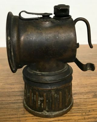 Vintage Brass Justrite Carbide Miner Lamp 1912 1913 1915