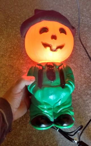 Rare Vintage Halloween Mr.  Blinky Pumpkin Head Man Lighted Blow Mold 2