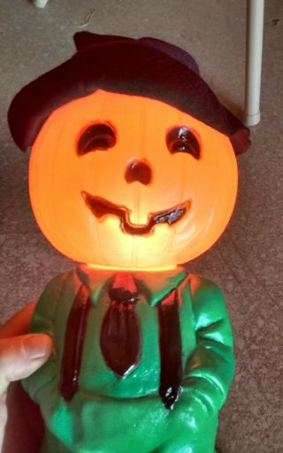 Rare Vintage Halloween Mr.  Blinky Pumpkin Head Man Lighted Blow Mold 6