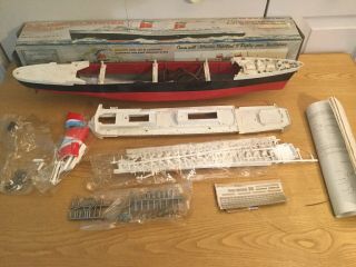 Vintage 1950’s Ideal Plastic Model Ss United States - Partially Assembled W/box.