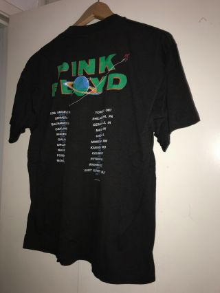 Pink Floyd America Tour 1987 Vintage T Shirt Thin Single Stitch Double Sided