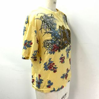 Authentic Hermes Vintage Leopard Flower Short Sleeve T - Shirt Cotton Size L