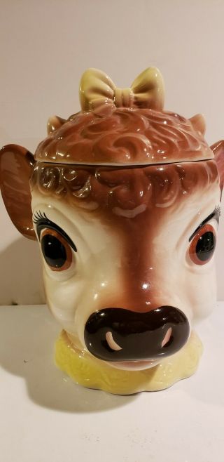 Vintage Elsie The Cow Head Bust Cookie Jar Borden Advertising Character Mascot