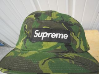Vintage Supreme Green Camouflage 5 Panel Camp Cap Hat 2010