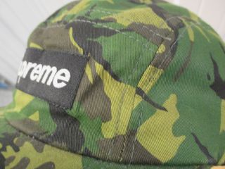 VINTAGE SUPREME GREEN CAMOUFLAGE 5 PANEL CAMP CAP HAT 2010 3