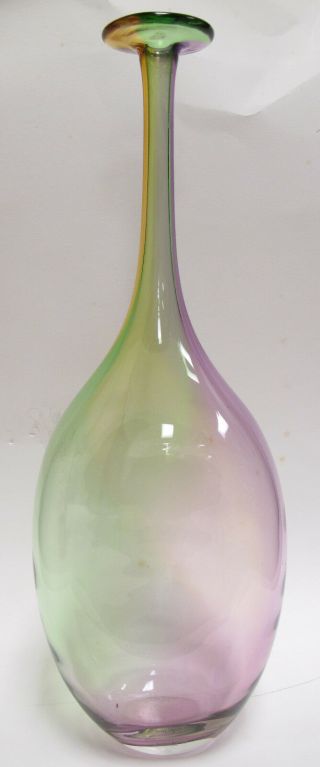 Vintage Extra Large 18 " Tall Kosta Boda Fidji Glass Bottle Vase Signed Engman