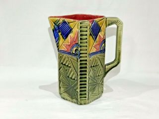 Vintage Art Nouveau Frie Onnaing French Majolica Pitcher - Marked