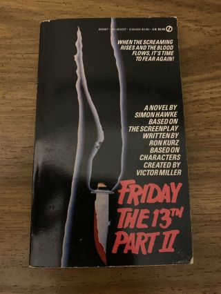 Vintage Horror Book Novel Friday The 13th Part 2 Simon Hawke Jason Voorhees