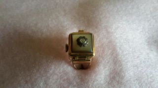 Vintage Watch Ring 20 Mcrons Rolled Gold